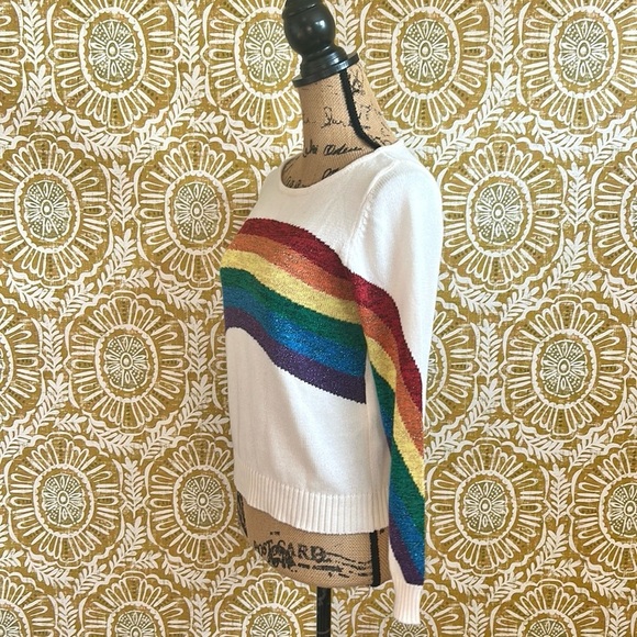 Marc Jacobs RARE Lurex Rainbow Intarsia Cotton Blend Celebrity Worn Sweater XS - Picture 7 of 16